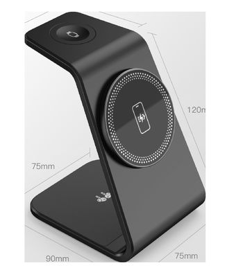 قیمت خوب شارژر بی سیم کامپکت 3 در 1 5W خروجی ساعت و خروجی بی سیم 5W / 7.5W / 10W / 15W آنلاین