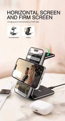 OEM ODM 3 در 1 شارژر بی سیم نوع C چند رنگ با قدرت 10W 5W خروجی ساعت