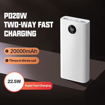 بانک برق PD 20W 22.5W با ABS PC در رنگ آبی و سفید پر جنب و جوش برای راه حل شارژ قابل حمل