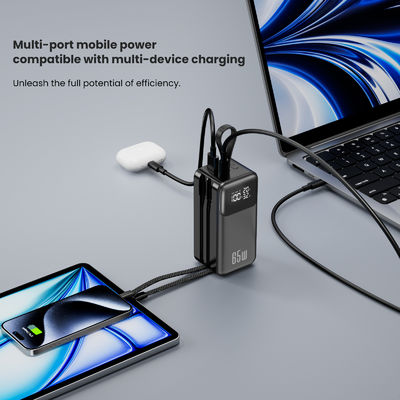 قیمت خوب بانک برق شارژر قابل حمل 65 وات برای لپ تاپ، 4 خروجی USB C شارژر قابل حمل مسافرتی با کابل داخلی آنلاین